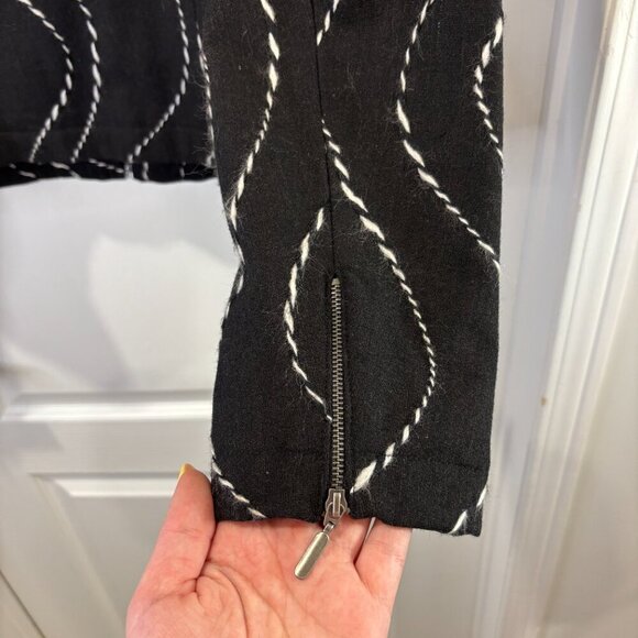 Vintage Wool Blend Melanie Lyne Black Swirl Print Jacket - Picture 7 of 9